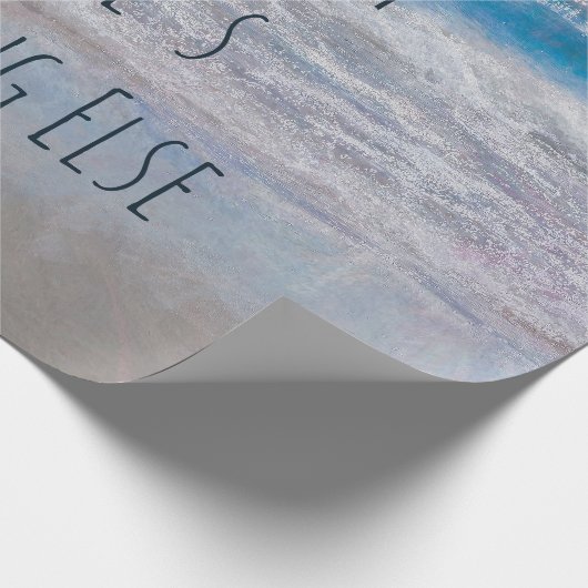 Papier Cadeau Plage Bleu Blanc Tropical Ocean Waves Coastal (Coin)