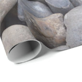 Papier Cadeau Plage côtière Beachcomber Plage Lover Pebbles Text (Coin rond)