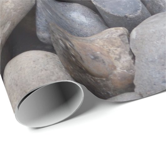Papier Cadeau Plage côtière Beachcomber Plage Lover Pebbles Text (Coin rond)