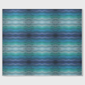 Papier Cadeau Plage Côtière Vagues salées sur Noir (Plat)