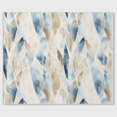 Papier Cadeau Plage Crème Bleu Abstrait (Plat)
