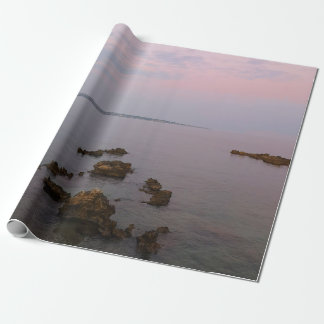 Papier Cadeau Plage de coucher de soleil rose