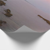 Papier Cadeau Plage de coucher de soleil rose (Coin)