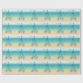 Papier Cadeau Plage de Noël Joyeuse et Lumineuse (Plat)