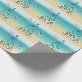 Papier Cadeau Plage de Noël Joyeuse et Lumineuse (Coin)