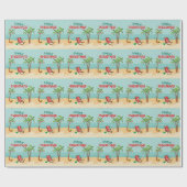 Papier Cadeau Plage de Noël joyeux (Plat)