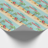 Papier Cadeau Plage de Noël joyeux (Coin)