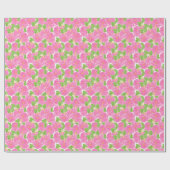 Papier Cadeau Plage De Palm De Plage Rose Hibiscus Fleurs (Plat)