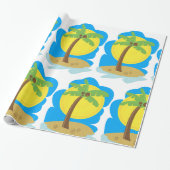 Papier Cadeau Plage de Palm Tree (Déroulé)