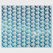 Papier Cadeau plage de Père Noël (Plat)