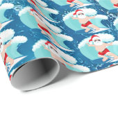 Papier Cadeau plage de Père Noël (Coin rond)