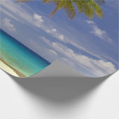 Papier Cadeau Plage de sable blanc de palmier tropical (Coin)