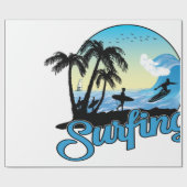 Papier Cadeau Plage de surf (Plat)