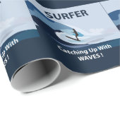 Papier Cadeau Plage de surf Surfing (Coin rond)