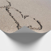 Papier Cadeau Plage Enveloppement Papier Sable Coeurs Plage Mari (Coin)