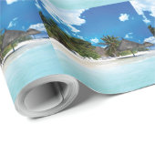 Papier Cadeau Plage exotique (Coin rond)