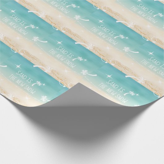 Papier Cadeau Plage festive + Palmiers Sable Snow Tropical (Coin)