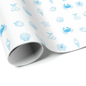 Papier Cadeau Plage grecque minimaliste (Coin rond)