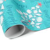 Papier Cadeau Plage Joyeuses vacances (Coin rond)