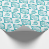 Papier Cadeau Plage marine Diamond Seashell Blue Seashell (Coin)