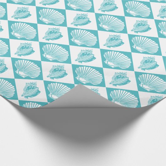 Papier Cadeau Plage marine Diamond Seashell Blue Seashell (Coin)