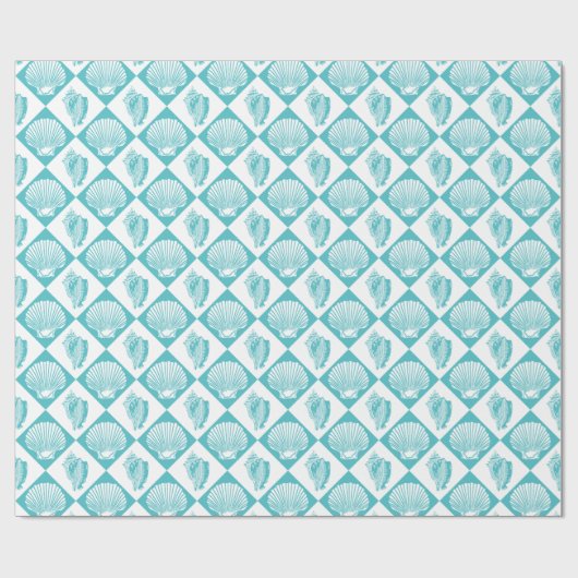 Papier Cadeau Plage marine Diamond Seashell Blue Seashell (Plat)