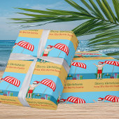 Papier Cadeau Plage Noël Été Père Noël Cute Custom