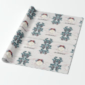 Papier Cadeau Plage Noël Joie Holly Sand Dollar Driftwood (Déroulé)