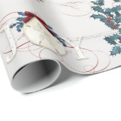 Papier Cadeau Plage Noël Joie Holly Sand Dollar Driftwood (Coin rond)