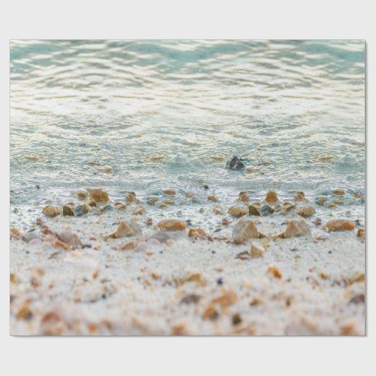 Papier Cadeau Plage océanique aux galets (Plat)