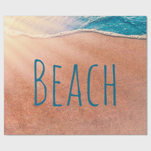 Papier Cadeau Plage Plage Bleu Océan Vague Côte (Plat)