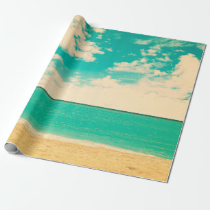 Papier Cadeau Plage rétro, rétro, poster, photo, arrière - plan