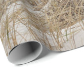 Papier Cadeau Plage sablonneuse et dunes en hiver (Coin rond)