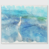 Papier Cadeau Plage tropicale dans le bleu turquoise d'Aqua Turq (Plat)