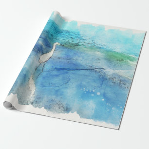 Papier Cadeau Plage tropicale dans le bleu turquoise d'Aqua Turq