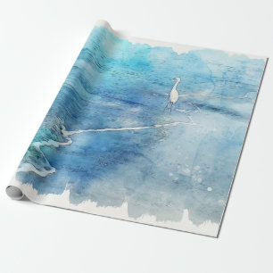 Papier Cadeau Plage tropicale dans le bleu turquoise d'Aqua Turq