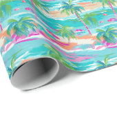 Papier Cadeau Plage tropicale de Palm Beach (Coin rond)