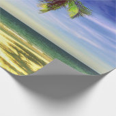 Papier Cadeau Plage tropicale d'île de palmier des Caraïbes (Coin)