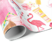 Papier Cadeau Plage tropicale estivale (Coin rond)