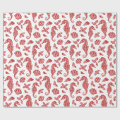 Papier Cadeau Plage tropicale Noël Parties scintillant rouge Che (Plat)