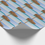 Papier Cadeau Plage tropicale panoramique avec motif de parasol  (Coin)