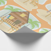 Papier Cadeau Plage tropicale Planches de surf et palmiers