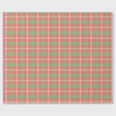 Papier Cadeau Plaid à base rouge de Noël (Plat)