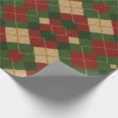 Papier Cadeau Plaid Argyle de Noël (Coin)