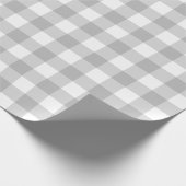 Papier Cadeau Plaid blanc et gris|Grand Motif| (Coin)