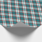 Papier Cadeau Plaid blanc rouge marron Turquoise traditionnel (Coin)