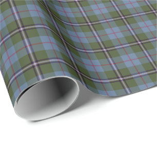Papier Cadeau Plaid bleu-clair de tartan royal de Deeside Ecosse