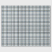 Papier Cadeau Plaid bleu épi et gris hiver (Plat)