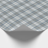 Papier Cadeau Plaid bleu épi et gris hiver (Coin)