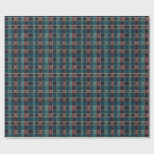 Papier Cadeau Plaid bleu et bordeaux sophistiqué - classique (Plat)